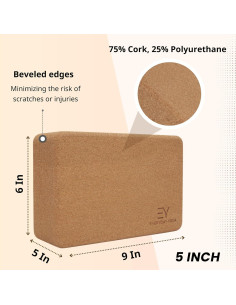 Bloque de Corcho Everyday Yoga 12.7 cm - Sostenible y Antideslizante 2