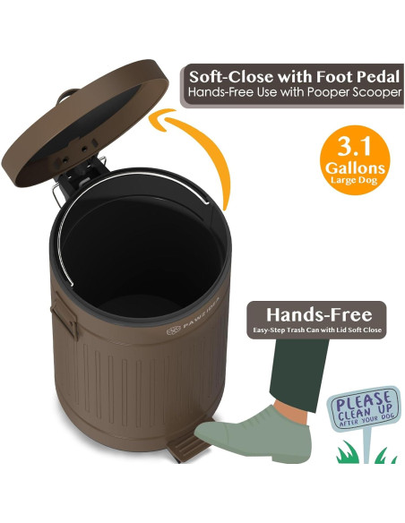 Cubo de Basura PAWZIDEA 11.6L para Excremento de Perro