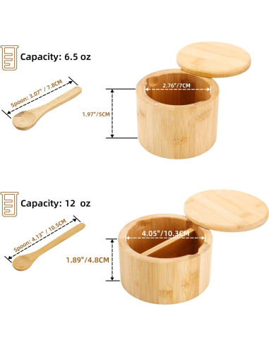 Bowl de Sal y Pimienta RAETTER.LY de Bambú Natural 12 oz