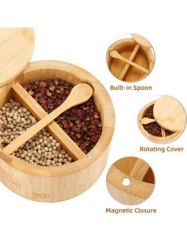 Bowl de Sal y Pimienta RAETTER.LY de Bambú Natural 12 oz