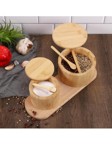 Bowl de Sal y Pimienta RAETTER.LY de Bambú Natural 12 oz