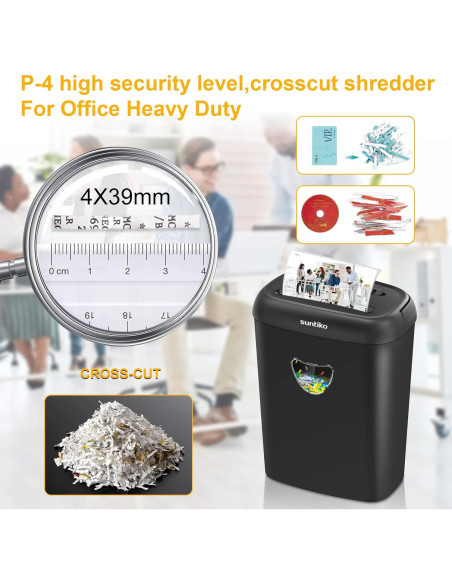 Destructora de papel Suntiko CD210P-12, 14 hojas, corte cruzado Destructora de papel Suntiko CD210P-12, 14 hojas, corte cruzado