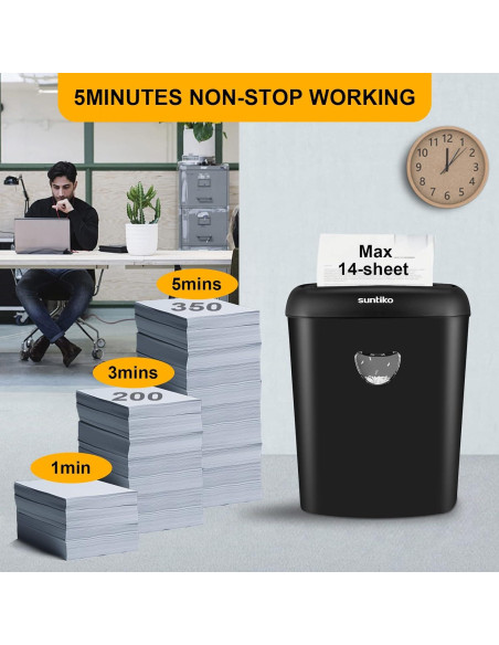 Destructora de papel Suntiko CD210P-12, 14 hojas, corte cruzado Destructora de papel Suntiko CD210P-12, 14 hojas, corte cruzado