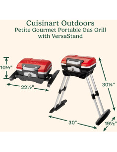 Parrilla de Gas Portátil Cuisinart CGG-180 con VersaStand 5500 BTU 2