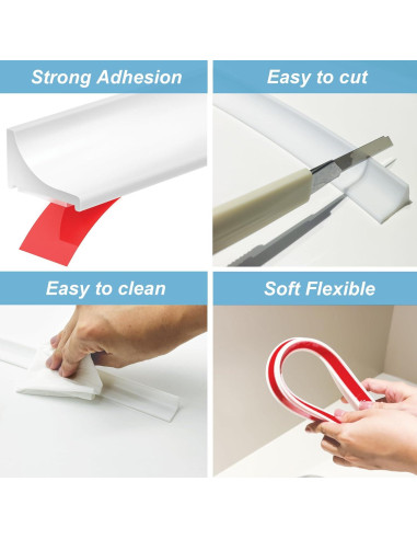 Umbral de Ducha Silicona Transparente 100 cm Zehiels