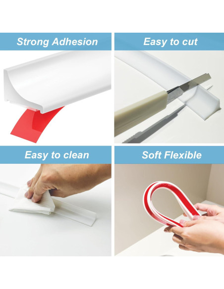 Umbral de Ducha Silicona Transparente 100 cm Zehiels