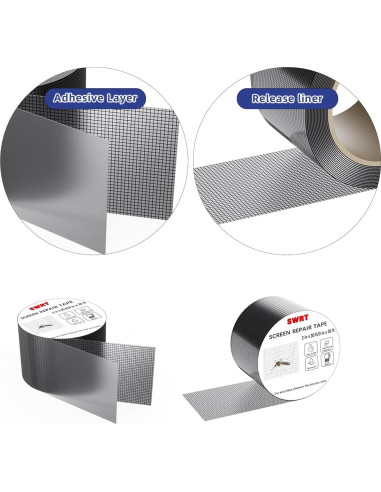 Cinta de Reparación de Pantallas SWRT 7,62 cm x 9,14 m Negra