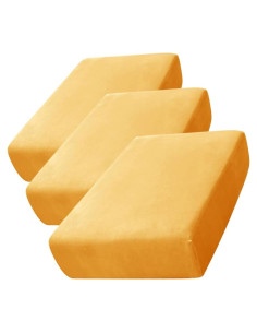 Funda de Cojín Terciopelo Acolchada CONRUSER Oro 3 Pzas