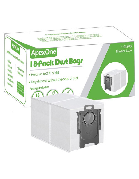 18 Paquetes de Bolsas de Polvo ApexOne 2.7L para Roborock