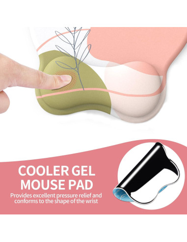 Almohadilla para Mouse eulps MP200 con Reposamuñecas Gel Rosa