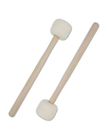 Par de Mallets de Tambor Beige Cheerock 35 cm Fieltro de Lana