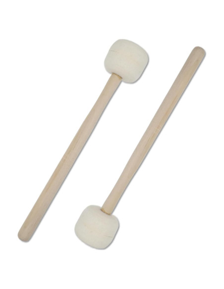 Par de Mallets de Tambor Beige Cheerock 35 cm Fieltro de Lana