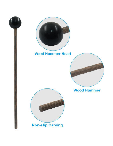 Mallet de Tambor de Lengua de Acero Waziaqoc 2 Pcs 17,19 cm