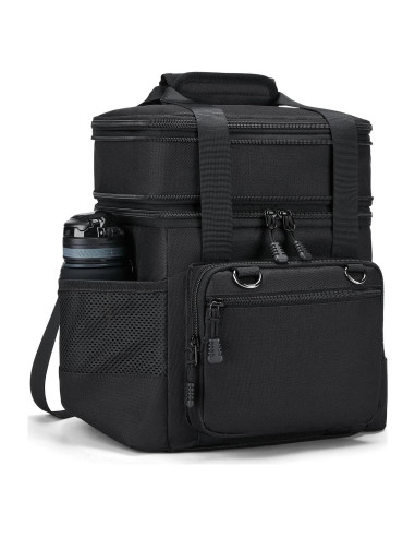 Bolsa de Almuerzo Aislada Nylobist 15L Negra Doble Compartimento