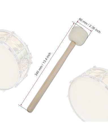 Par de Mallets de Tambor Beige Cheerock 35 cm Fieltro de Lana