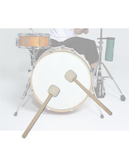 Par de Mallets de Tambor Beige Cheerock 35 cm Fieltro de Lana