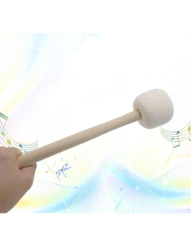 Par de Mallets de Tambor Beige Cheerock 35 cm Fieltro de Lana