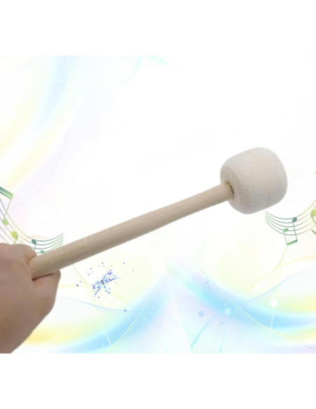 Par de Mallets de Tambor Beige Cheerock 35 cm Fieltro de Lana