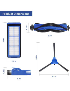 Accesorios Eufy RoboVac 11S Max 1 Cepillo Principal 8 Laterales 2