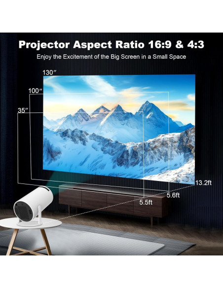 Mini Proyector DreamFair 1080P 200 Lúmenes WiFi 6 Bluetooth 5.2