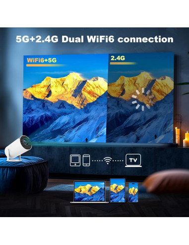 Proyector Mini Portátil ear&ear HY300 1080P WiFi 6 Bluetooth 5.0
