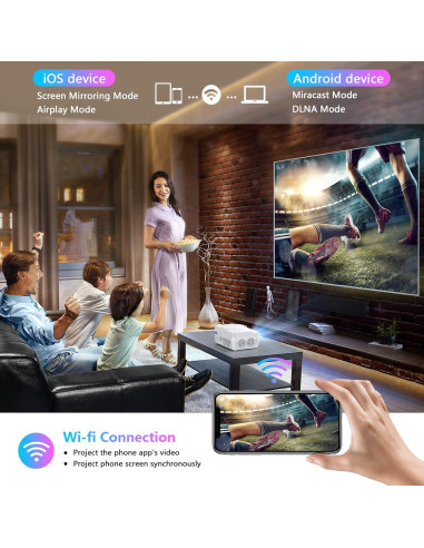 Proyector Dxyiitoo WiFi Bluetooth Full HD 12000LM 250"