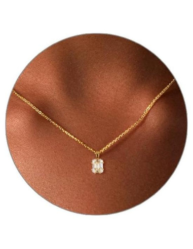 Collar Choker de Oro 14k con Diamante Luxval 40.64 cm