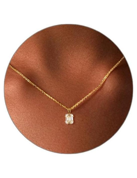 Collar Choker de Oro 14k con Diamante Luxval 40.64 cm