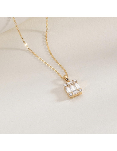 Collar Choker de Oro 14k con Diamante Luxval 40.64 cm