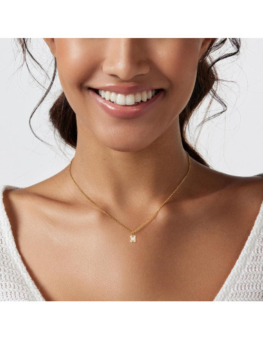 Collar Choker de Oro 14k con Diamante Luxval 40.64 cm