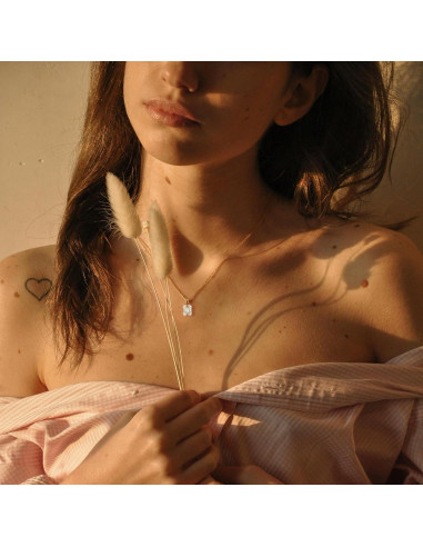 Collar Choker de Oro 14k con Diamante Luxval 40.64 cm