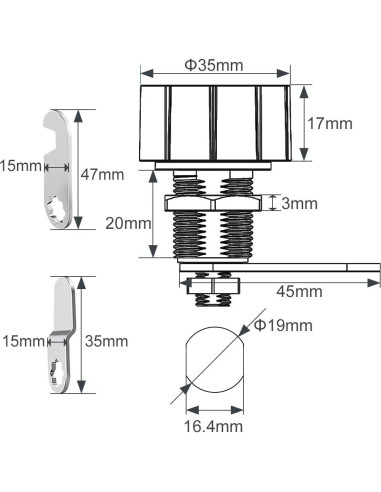 Cerradura de Cajón Biométrica eLinkSmart YL-F2-20mm Plata