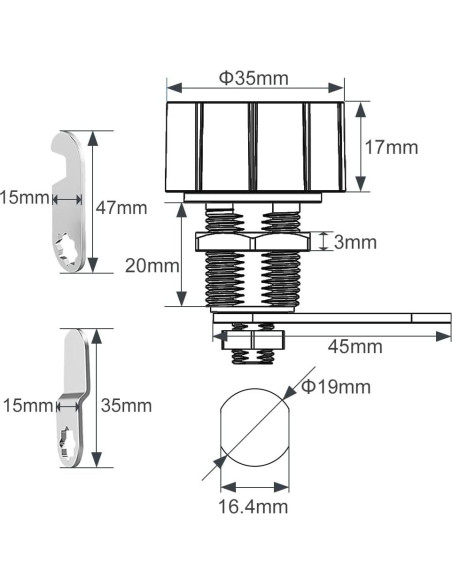 Cerradura de Cajón Biométrica eLinkSmart YL-F2-20mm Plata