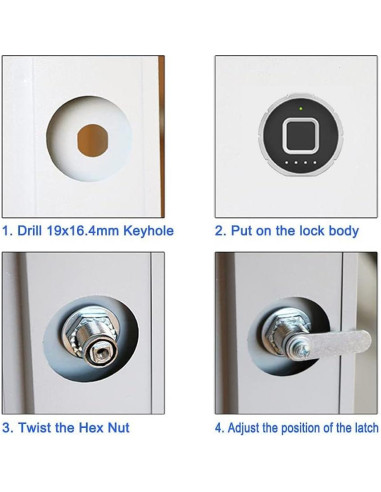 Cerradura de Cajón Biométrica eLinkSmart YL-F2-20mm Plata