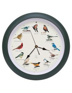 Reloj de Pájaro Cantor Mark Feldstein 25 Aniversario 33 cm Verde