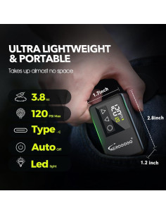 Bomba de Bicicleta GIGA PUMP GPBK01 Mini 120 PSI Portátil 2