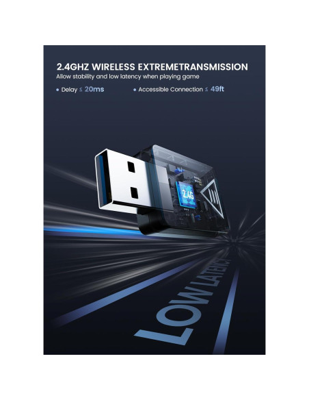 Auriculares Gaming Inalámbricos EKSA E1000WT 7.1 RGB