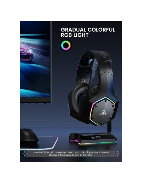 Auriculares Gaming Inalámbricos EKSA E1000WT 7.1 RGB