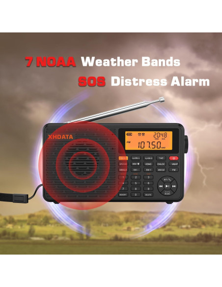 Radio Meteorológica Portátil XHDATA D109WB AM/FM/SW/LW