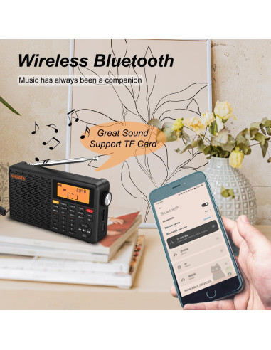 Radio Meteorológica Portátil XHDATA D109WB AM/FM/SW/LW