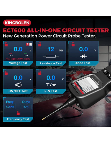 Probador de Circuito Automotriz KINGBOLEN ECT600 36FT