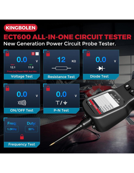 Probador de Circuito Automotriz KINGBOLEN ECT600 36FT