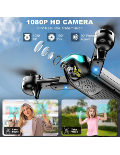 Drone Plegable REDRIE JY02 con Cámara 1080P y 2 Baterías 2