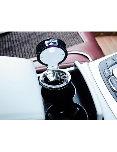 Cenicero de Auto Vurtne con Luz LED Azul Ignífugo