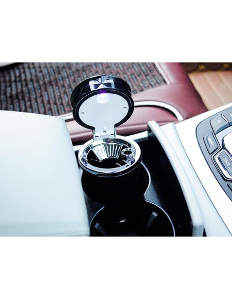 Cenicero de Auto Vurtne con Luz LED Azul Ignífugo