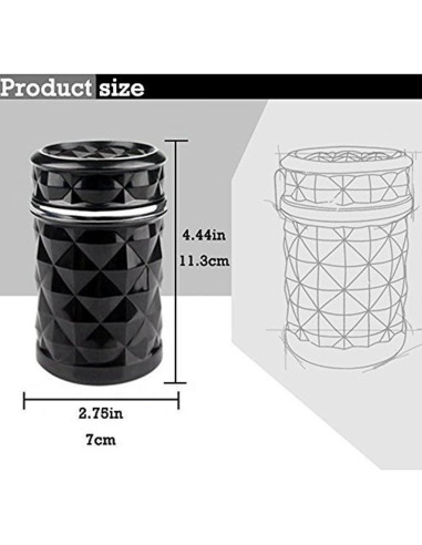 Cenicero de Auto Vurtne con Luz LED Azul Ignífugo