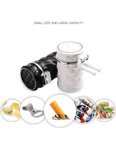 Cenicero de Auto Vurtne con Luz LED Azul Ignífugo