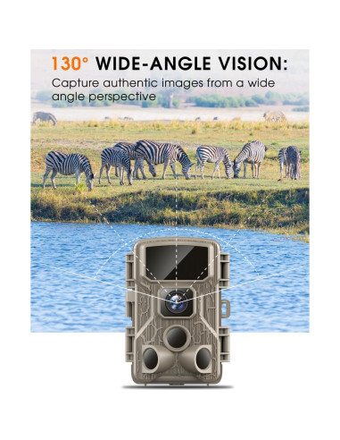 Cámara de sendero WiFi Punvoe 4K 64MP IP67 visión nocturna