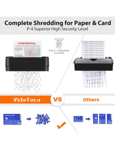 Destructora de papel VidaTeco P-4 6 hojas corte cruzado 2