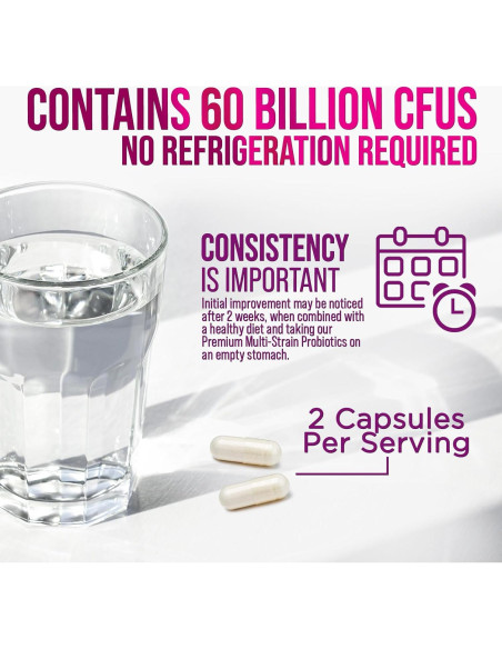 Probioticos Nature's Nutrition 60 Mil Millones CFU 180 Cápsulas Probioticos Nature's Nutrition 60 Mil Millones CFU 180 Cápsulas